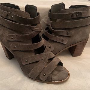 Vince Camuto Strappy Grey Suede Bootie